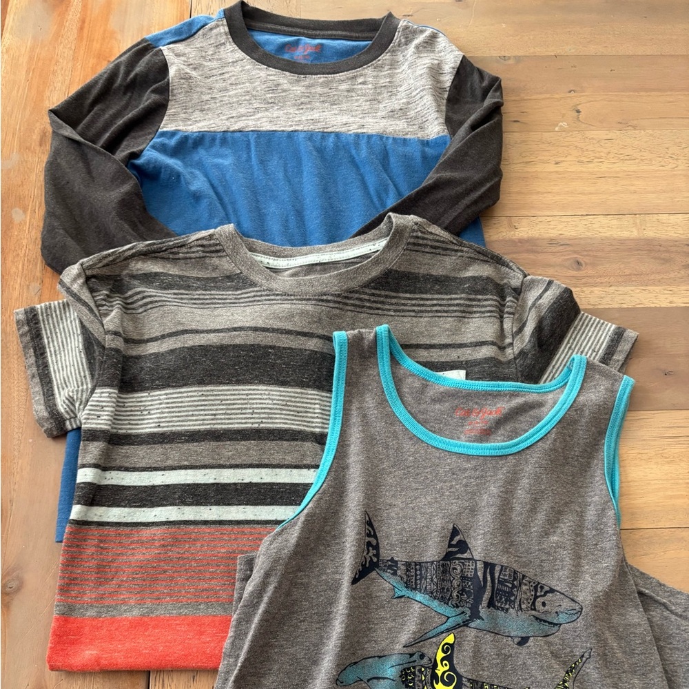 Cat & Jack Gray and Blue Shark Tank Top